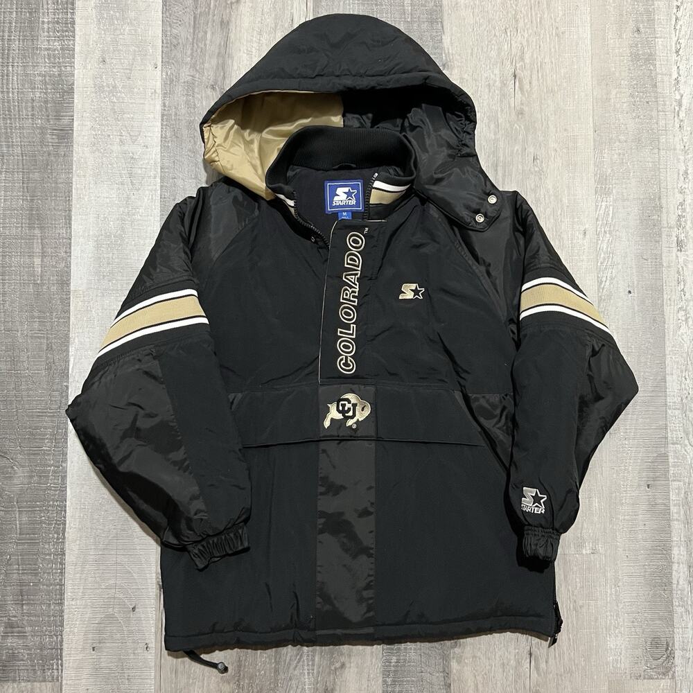 Starter University Of Colorado Puffer Jacket Black CU Buffs Pull Over College M
